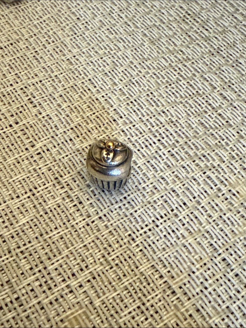 Pandora Silver and Gold Cupcake Charm